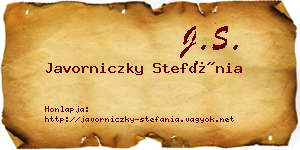 Javorniczky Stefánia névjegykártya